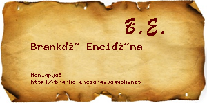 Brankó Enciána névjegykártya